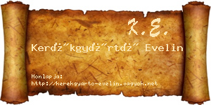 Kerékgyártó Evelin névjegykártya